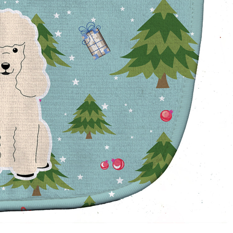 Christmas Poodle White Baby Bib Easy-Clean Baby Bib Baby Feeding Accessory Baby Mealtime Essential, 10 x 13, Multicolor