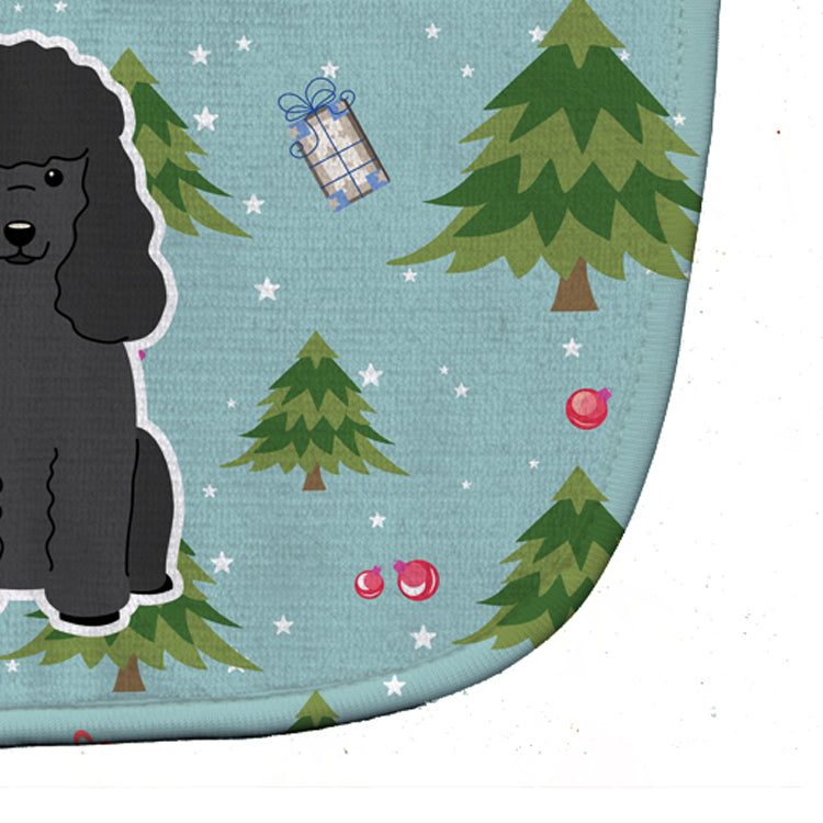 Christmas Poodle Black Baby Bib Easy-Clean Baby Bib Baby Feeding Accessory Baby Mealtime Essential, 10 x 13, Multicolor