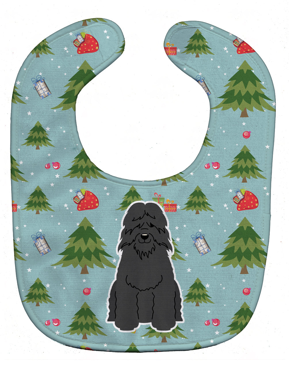 Christmas Bouvier des Flandres Baby Bib Easy-Clean Baby Bib Baby Feeding Accessory Baby Mealtime Essential, 10 x 13, Multicolor