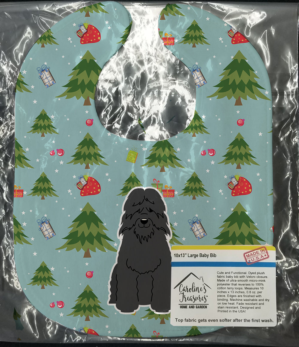 Christmas Bouvier des Flandres Baby Bib Easy-Clean Baby Bib Baby Feeding Accessory Baby Mealtime Essential, 10 x 13, Multicolor