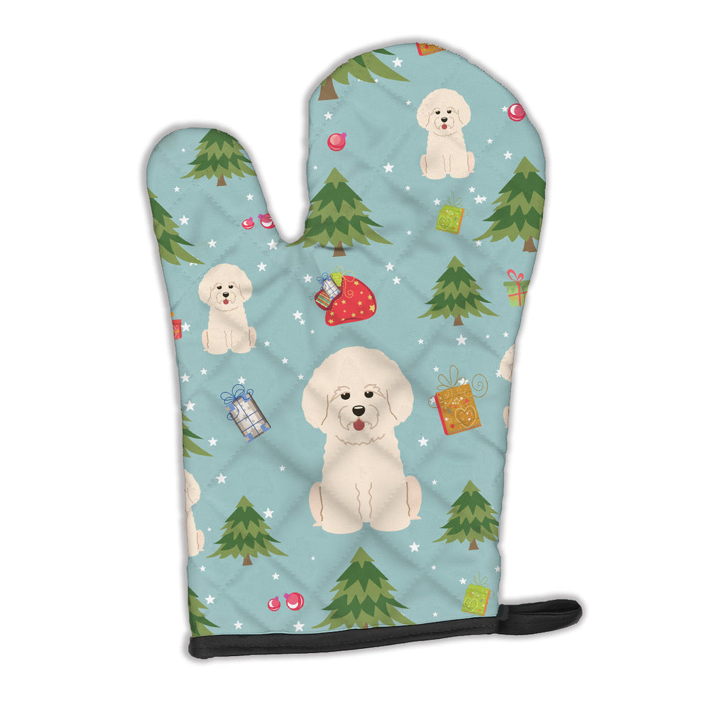 Christmas Bichon Frise Oven Mitt Heat Resistant Thick Oven Mitt for Hot Pans and Oven, Kitchen Mitt Protect Hands, Cooking Baking Glove