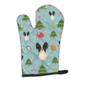 Christmas Papillon Black White Oven Mitt Heat Resistant Thick Oven Mitt for Hot Pans and Oven, Kitchen Mitt Protect Hands, Cooking Baking Glove