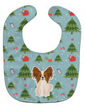 Christmas Papillon Red White Baby Bib Easy-Clean Baby Bib Baby Feeding Accessory Baby Mealtime Essential, 10 x 13, Multicolor