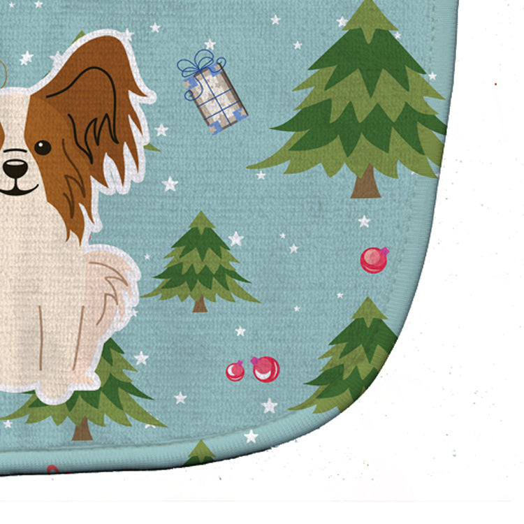 Christmas Papillon Red White Baby Bib Easy-Clean Baby Bib Baby Feeding Accessory Baby Mealtime Essential, 10 x 13, Multicolor