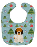 Christmas Petit Basset Griffon Veenden Baby Bib Easy-Clean Baby Bib Baby Feeding Accessory Baby Mealtime Essential, 10 x 13, Multicolor