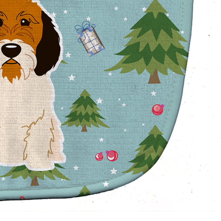 Christmas Petit Basset Griffon Veenden Baby Bib Easy-Clean Baby Bib Baby Feeding Accessory Baby Mealtime Essential, 10 x 13, Multicolor