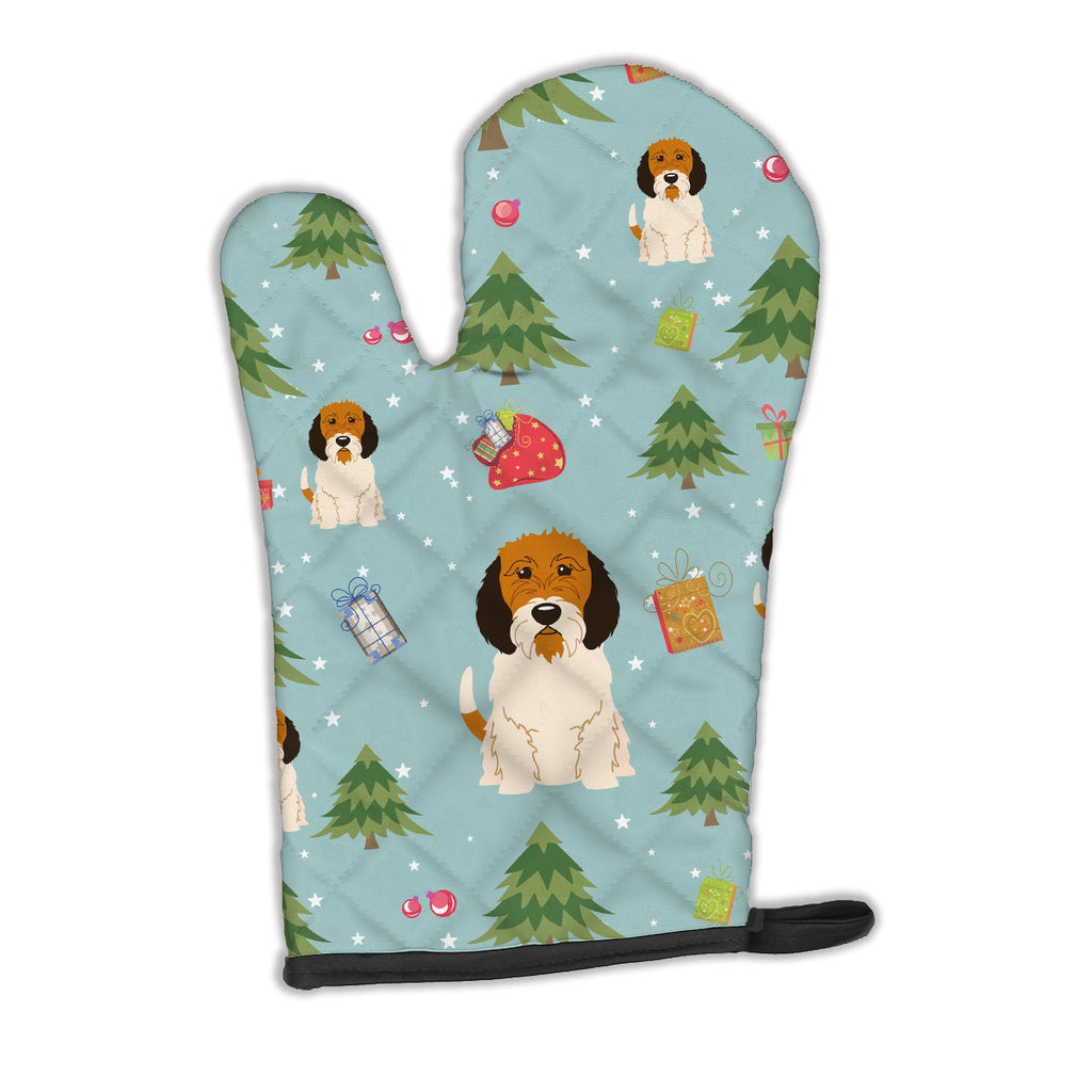Christmas Petit Basset Griffon Veenden Oven Mitt Heat Resistant Thick Oven Mitt for Hot Pans and Oven, Kitchen Mitt Protect Hands, Cooking Baking Glove