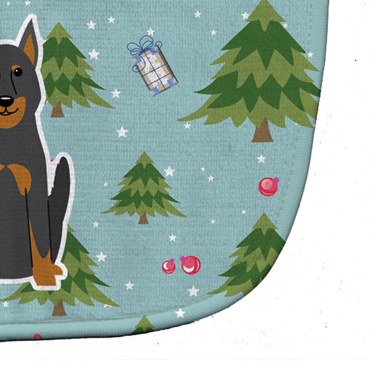 Christmas Beauce Shepherd Dog Baby Bib Easy-Clean Baby Bib Baby Feeding Accessory Baby Mealtime Essential, 10 x 13, Multicolor