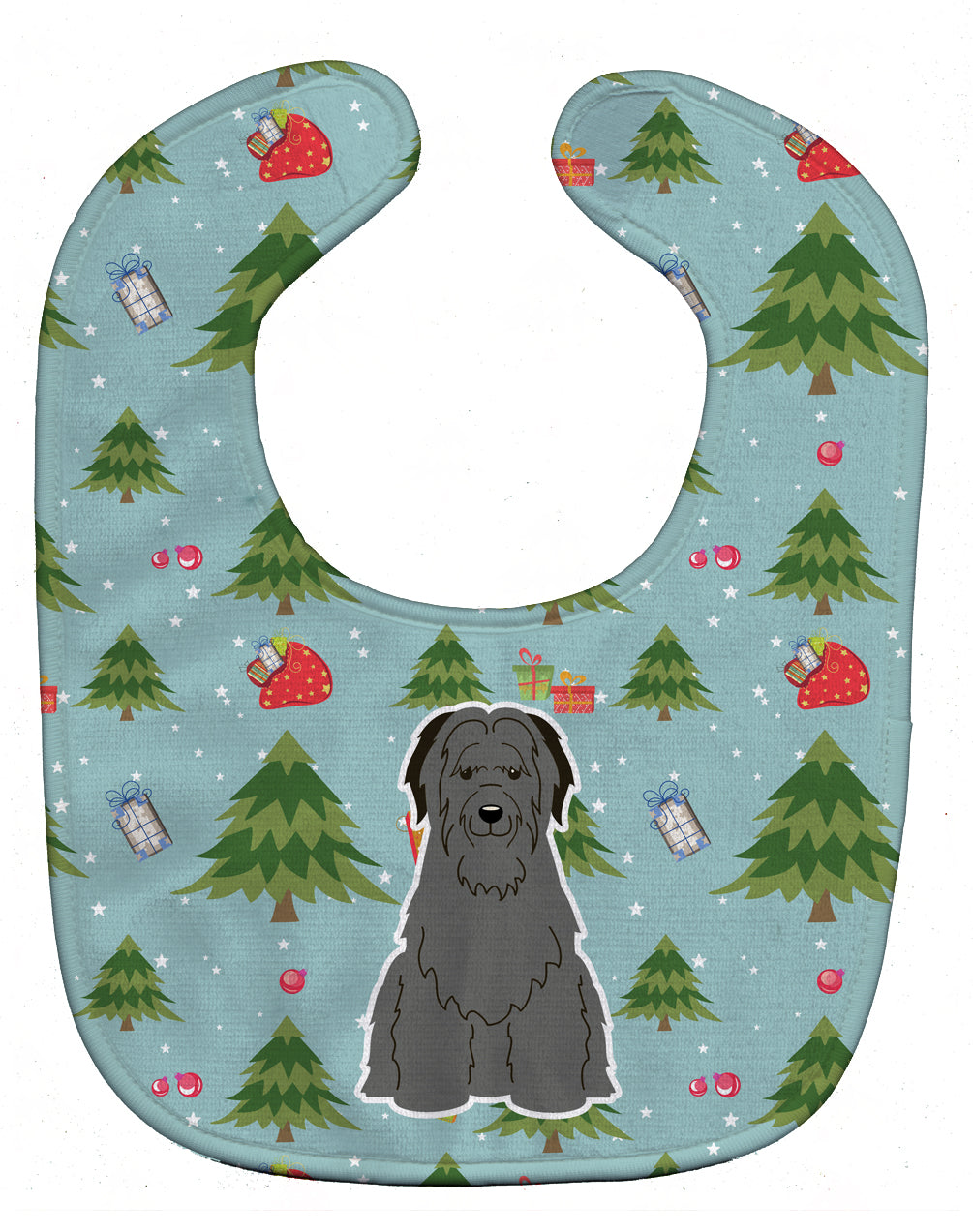 Christmas Briard Black Baby Bib Easy-Clean Baby Bib Baby Feeding Accessory Baby Mealtime Essential, 10 x 13, Multicolor