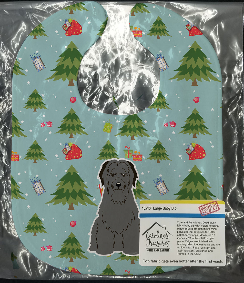 Christmas Briard Black Baby Bib Easy-Clean Baby Bib Baby Feeding Accessory Baby Mealtime Essential, 10 x 13, Multicolor