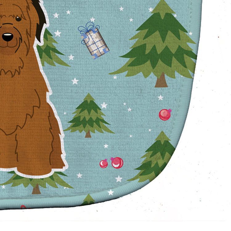 Christmas Briard Brown Baby Bib Easy-Clean Baby Bib Baby Feeding Accessory Baby Mealtime Essential, 10 x 13, Multicolor