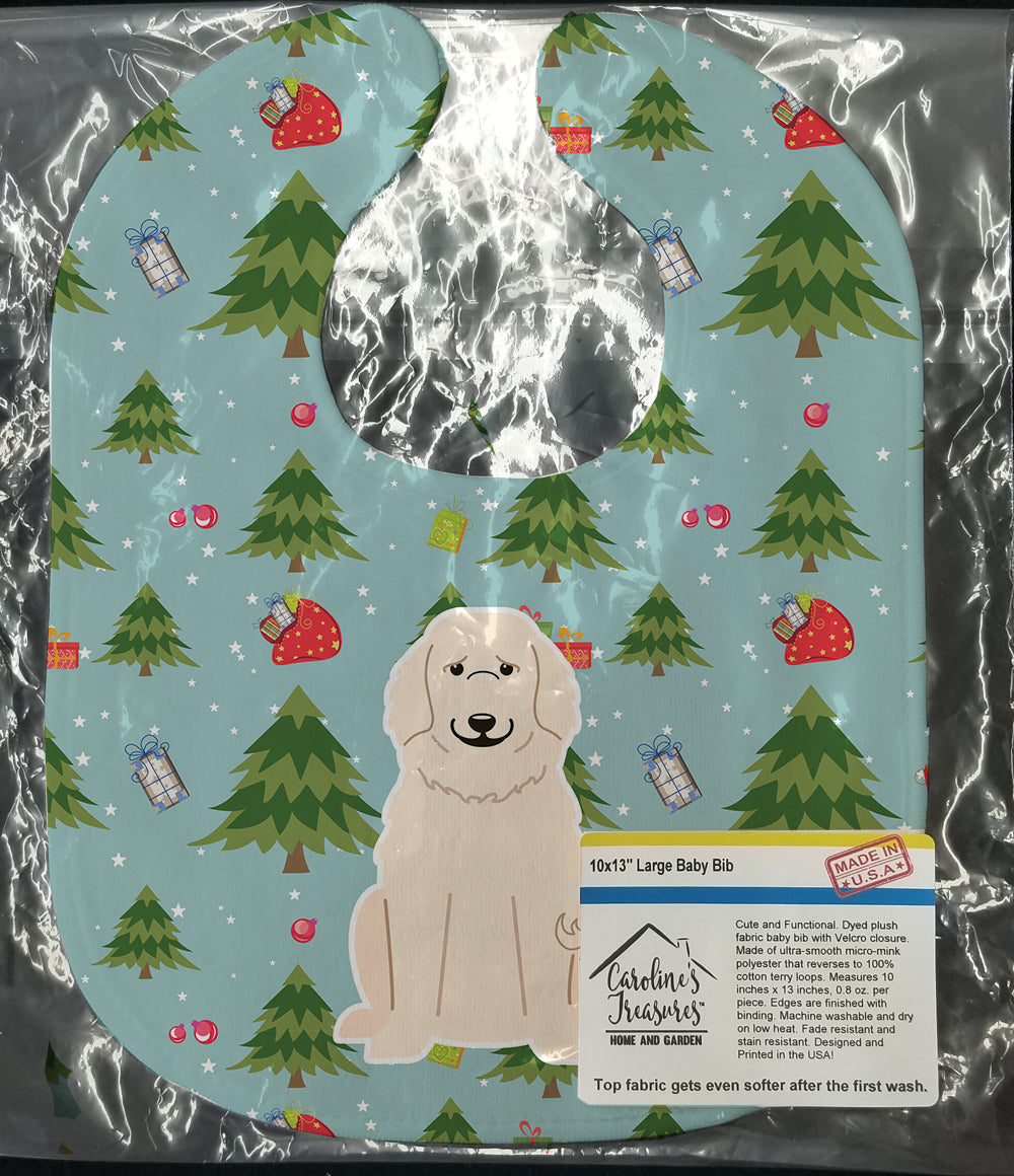 Christmas Great Pyrenese Baby Bib Easy-Clean Baby Bib Baby Feeding Accessory Baby Mealtime Essential, 10 x 13, Multicolor