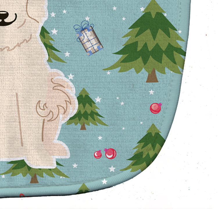 Christmas Great Pyrenese Baby Bib Easy-Clean Baby Bib Baby Feeding Accessory Baby Mealtime Essential, 10 x 13, Multicolor