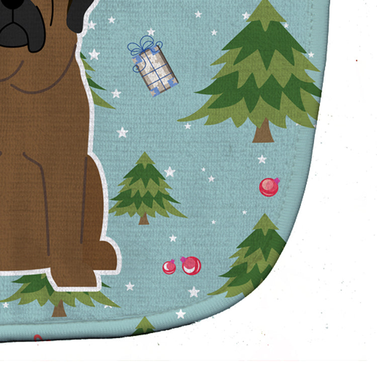 Christmas Bullmastiff Baby Bib Easy-Clean Baby Bib Baby Feeding Accessory Baby Mealtime Essential, 10 x 13, Multicolor