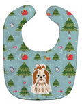 Christmas Shih Tzu Red White Baby Bib Easy-Clean Baby Bib Baby Feeding Accessory Baby Mealtime Essential, 10 x 13, Multicolor