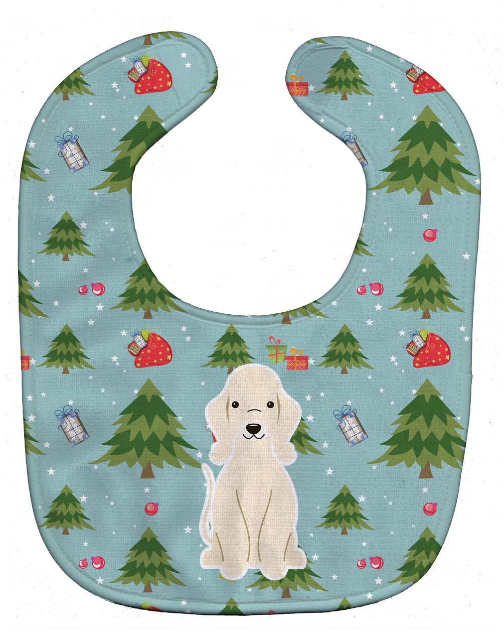 Christmas Bedlington Terrier Sandy Baby Bib Easy-Clean Baby Bib Baby Feeding Accessory Baby Mealtime Essential, 10 x 13, Multicolor