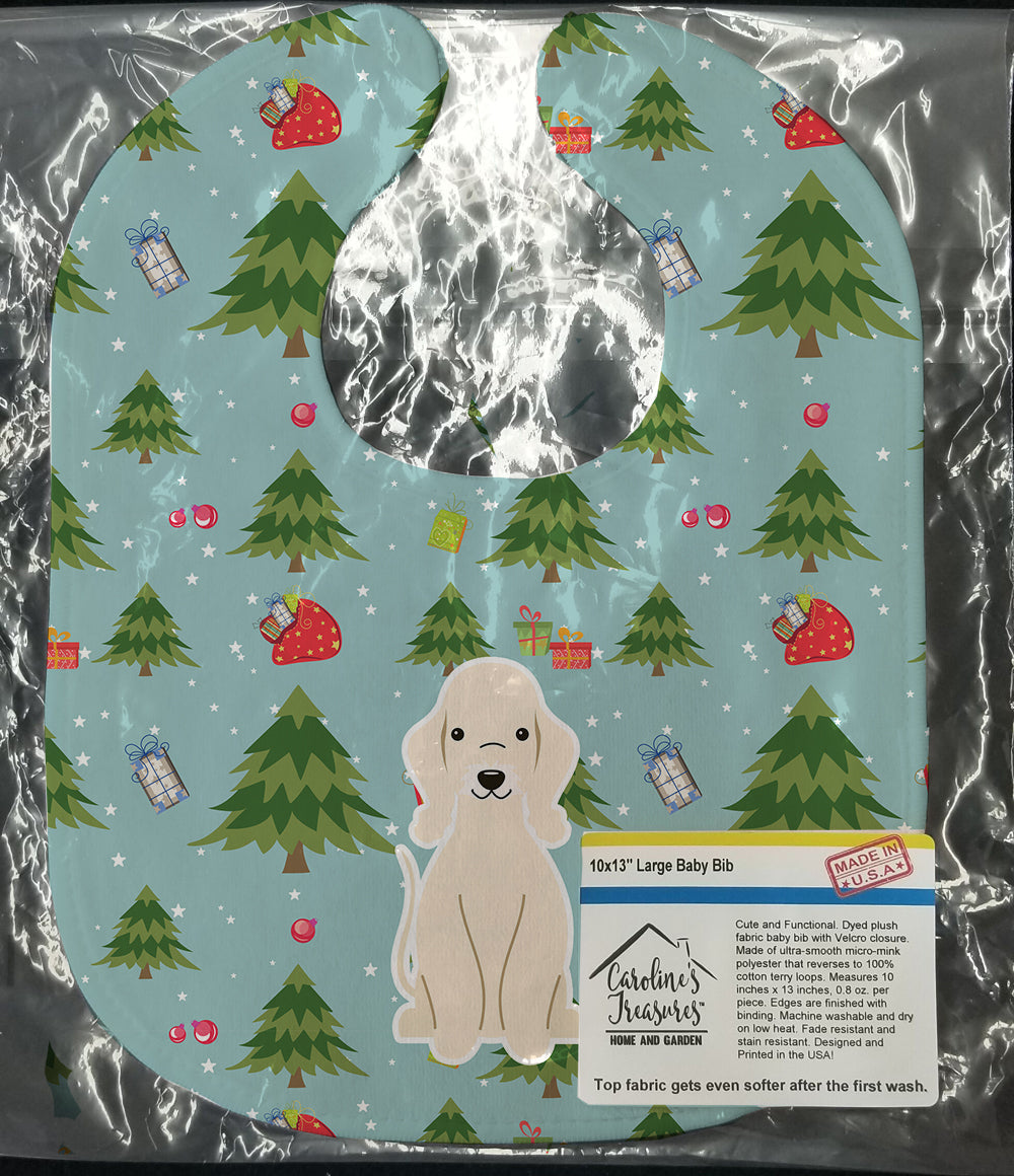 Christmas Bedlington Terrier Sandy Baby Bib Easy-Clean Baby Bib Baby Feeding Accessory Baby Mealtime Essential, 10 x 13, Multicolor