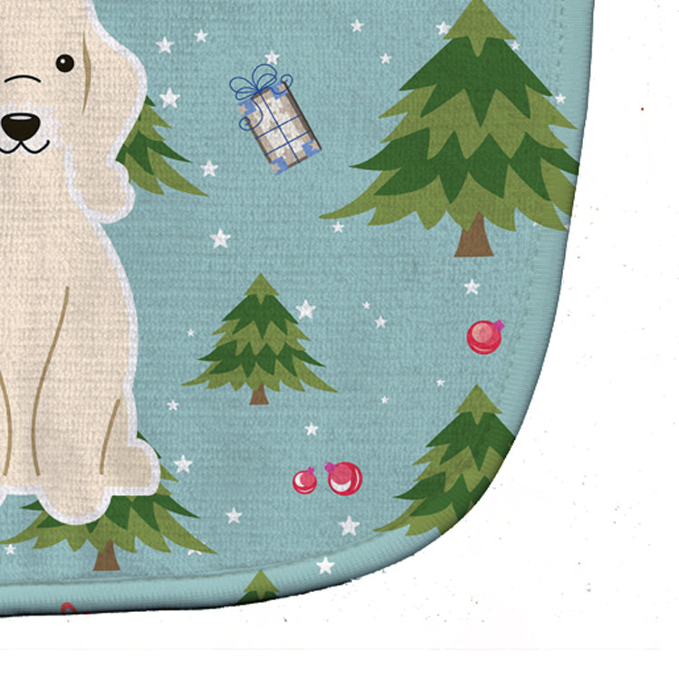 Christmas Bedlington Terrier Sandy Baby Bib Easy-Clean Baby Bib Baby Feeding Accessory Baby Mealtime Essential, 10 x 13, Multicolor