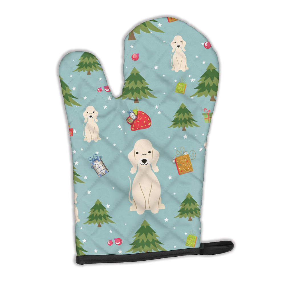Christmas Bedlington Terrier Sandy Oven Mitt Heat Resistant Thick Oven Mitt for Hot Pans and Oven, Kitchen Mitt Protect Hands, Cooking Baking Glove