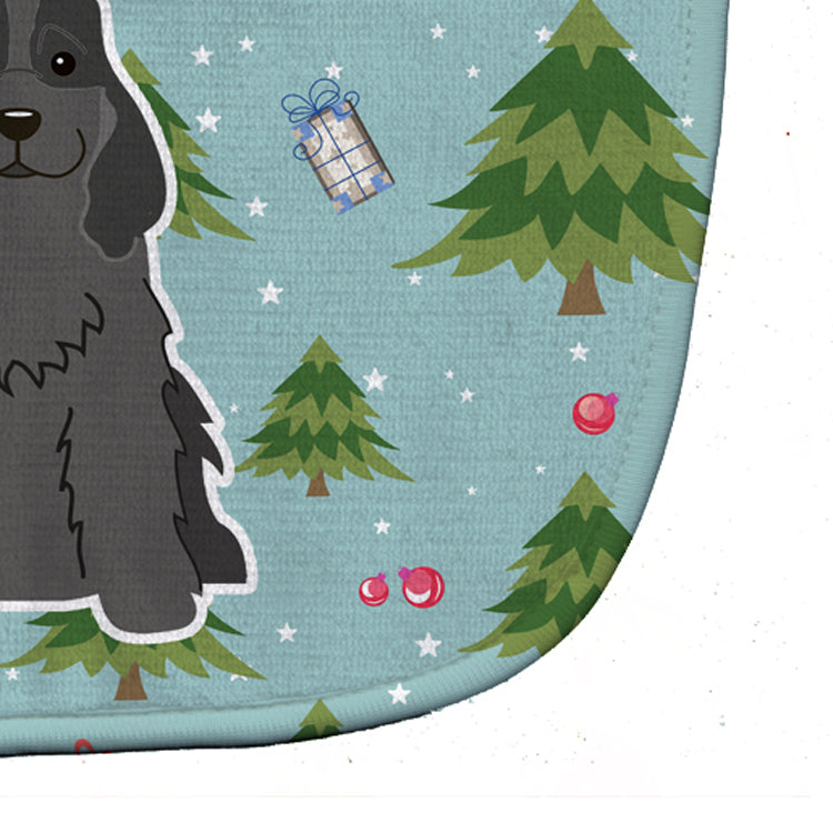Christmas Cocker Spaniel Black Baby Bib Easy-Clean Baby Bib Baby Feeding Accessory Baby Mealtime Essential, 10 x 13, Multicolor