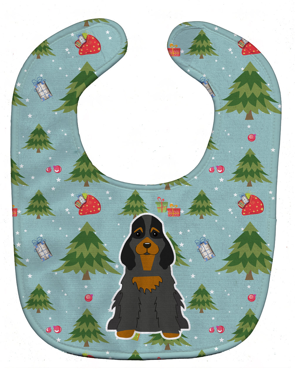 Christmas Cocker Spaniel Black Tan Baby Bib Easy-Clean Baby Bib Baby Feeding Accessory Baby Mealtime Essential, 10 x 13, Multicolor
