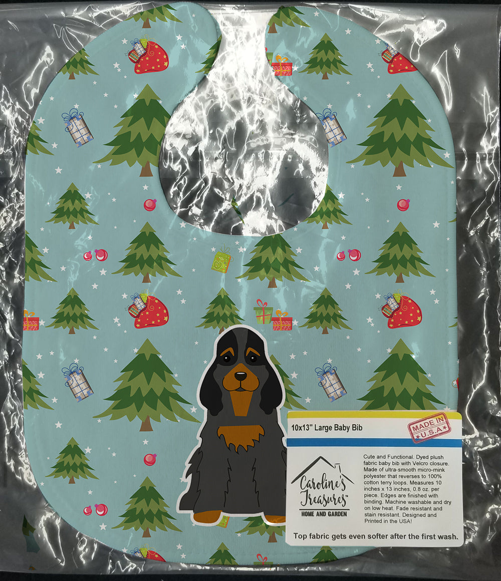Christmas Cocker Spaniel Black Tan Baby Bib Easy-Clean Baby Bib Baby Feeding Accessory Baby Mealtime Essential, 10 x 13, Multicolor