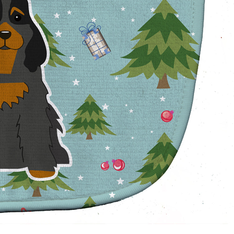 Christmas Cocker Spaniel Black Tan Baby Bib Easy-Clean Baby Bib Baby Feeding Accessory Baby Mealtime Essential, 10 x 13, Multicolor