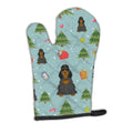 Christmas Cocker Spaniel Black Tan Oven Mitt Heat Resistant Thick Oven Mitt for Hot Pans and Oven, Kitchen Mitt Protect Hands, Cooking Baking Glove