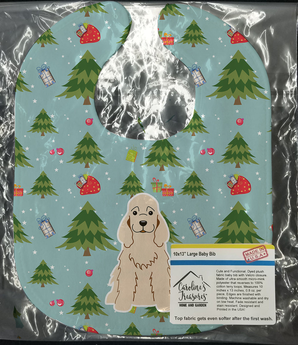 Christmas Cocker Spaniel Buff Baby Bib Easy-Clean Baby Bib Baby Feeding Accessory Baby Mealtime Essential, 10 x 13, Multicolor