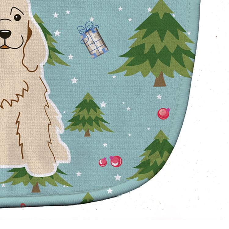 Christmas Cocker Spaniel Buff Baby Bib Easy-Clean Baby Bib Baby Feeding Accessory Baby Mealtime Essential, 10 x 13, Multicolor