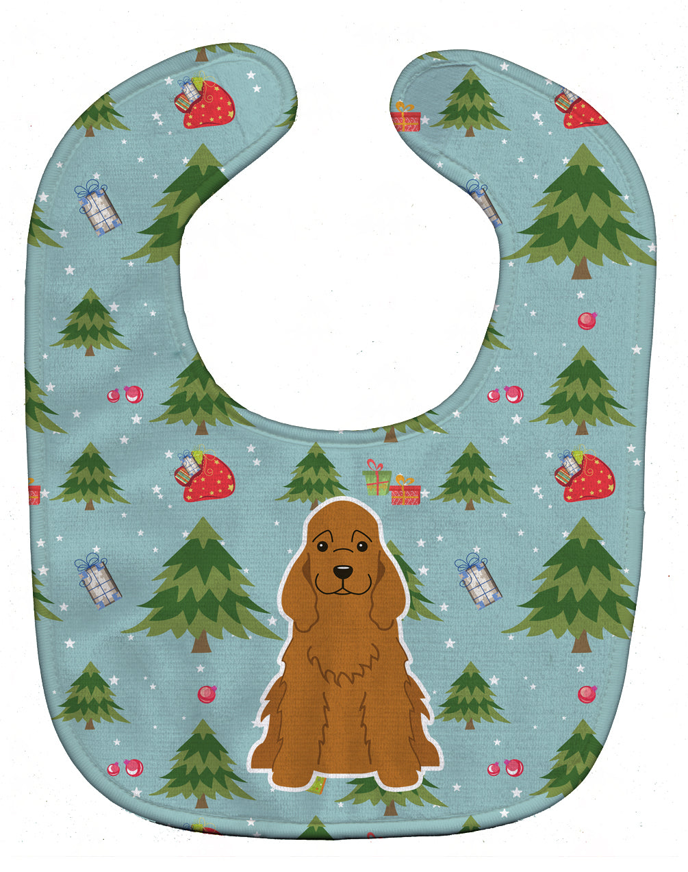 Christmas Cocker Spaniel Red Baby Bib Easy-Clean Baby Bib Baby Feeding Accessory Baby Mealtime Essential, 10 x 13, Multicolor