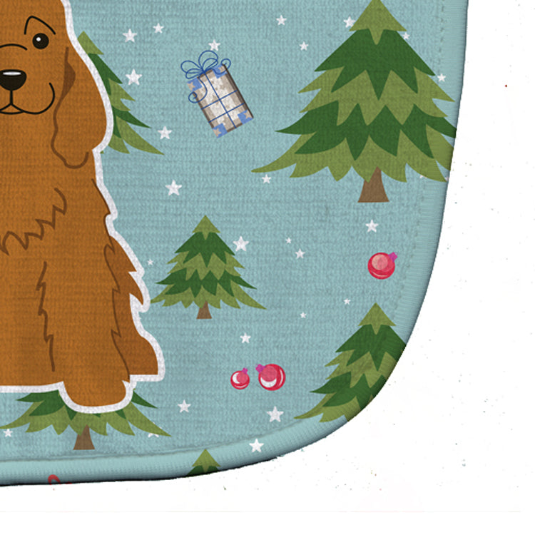 Christmas Cocker Spaniel Red Baby Bib Easy-Clean Baby Bib Baby Feeding Accessory Baby Mealtime Essential, 10 x 13, Multicolor