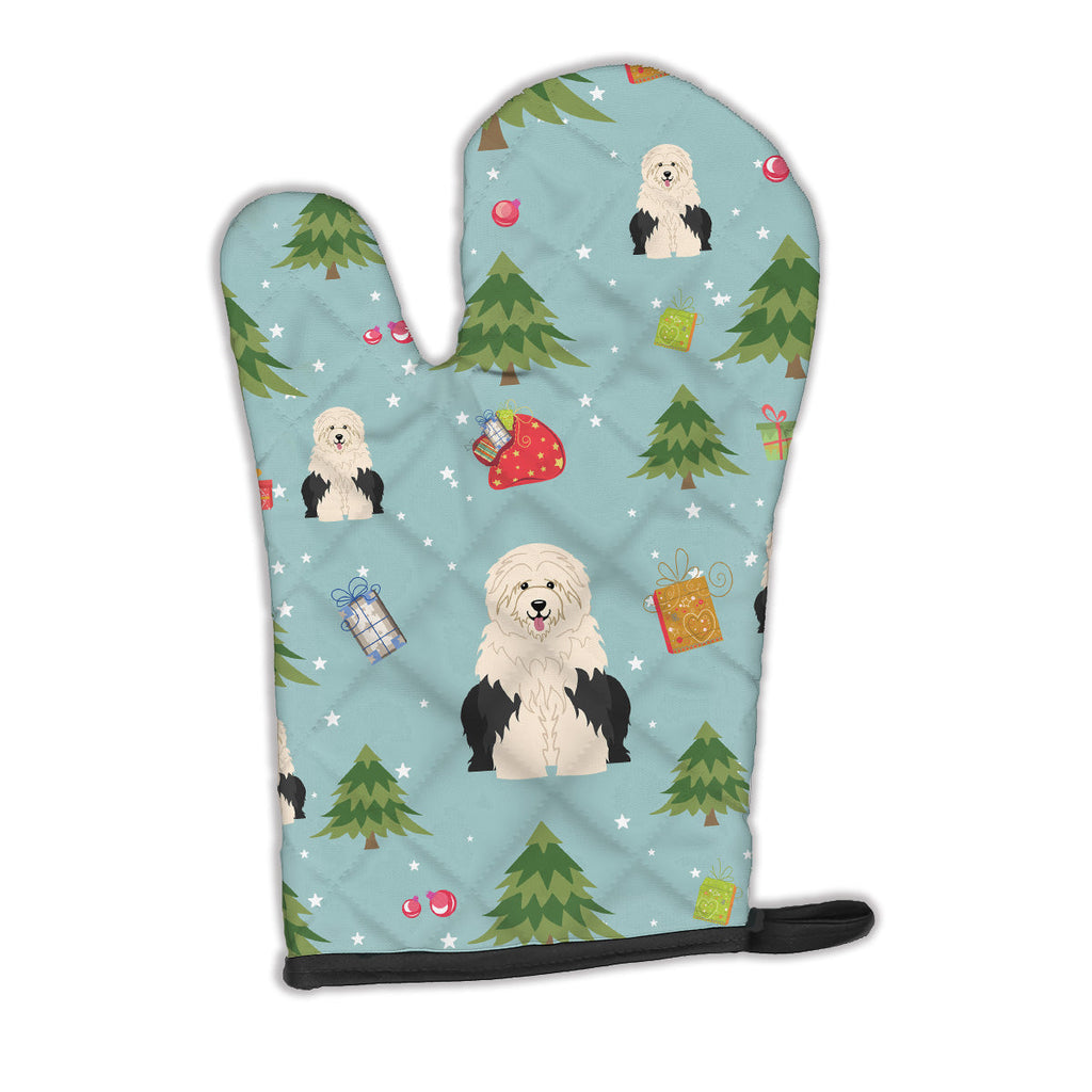 Christmas Old English Sheepdog Oven Mitt Heat Resistant Thick Oven Mitt for Hot Pans and Oven, Kitchen Mitt Protect Hands, Cooking Baking Glove