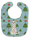 Christmas Dalmatian Baby Bib Easy-Clean Baby Bib Baby Feeding Accessory Baby Mealtime Essential, 10 x 13, Multicolor
