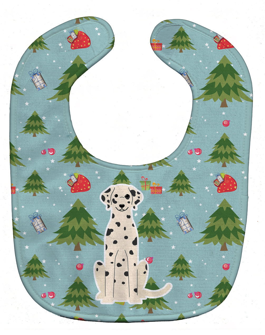 Christmas Dalmatian Baby Bib Easy-Clean Baby Bib Baby Feeding Accessory Baby Mealtime Essential, 10 x 13, Multicolor