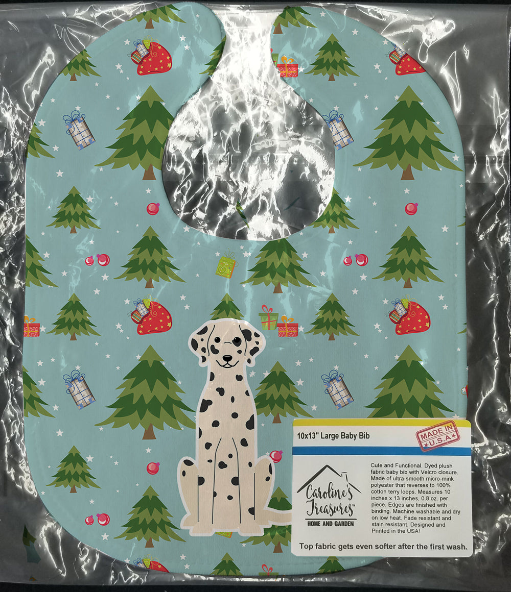 Christmas Dalmatian Baby Bib Easy-Clean Baby Bib Baby Feeding Accessory Baby Mealtime Essential, 10 x 13, Multicolor