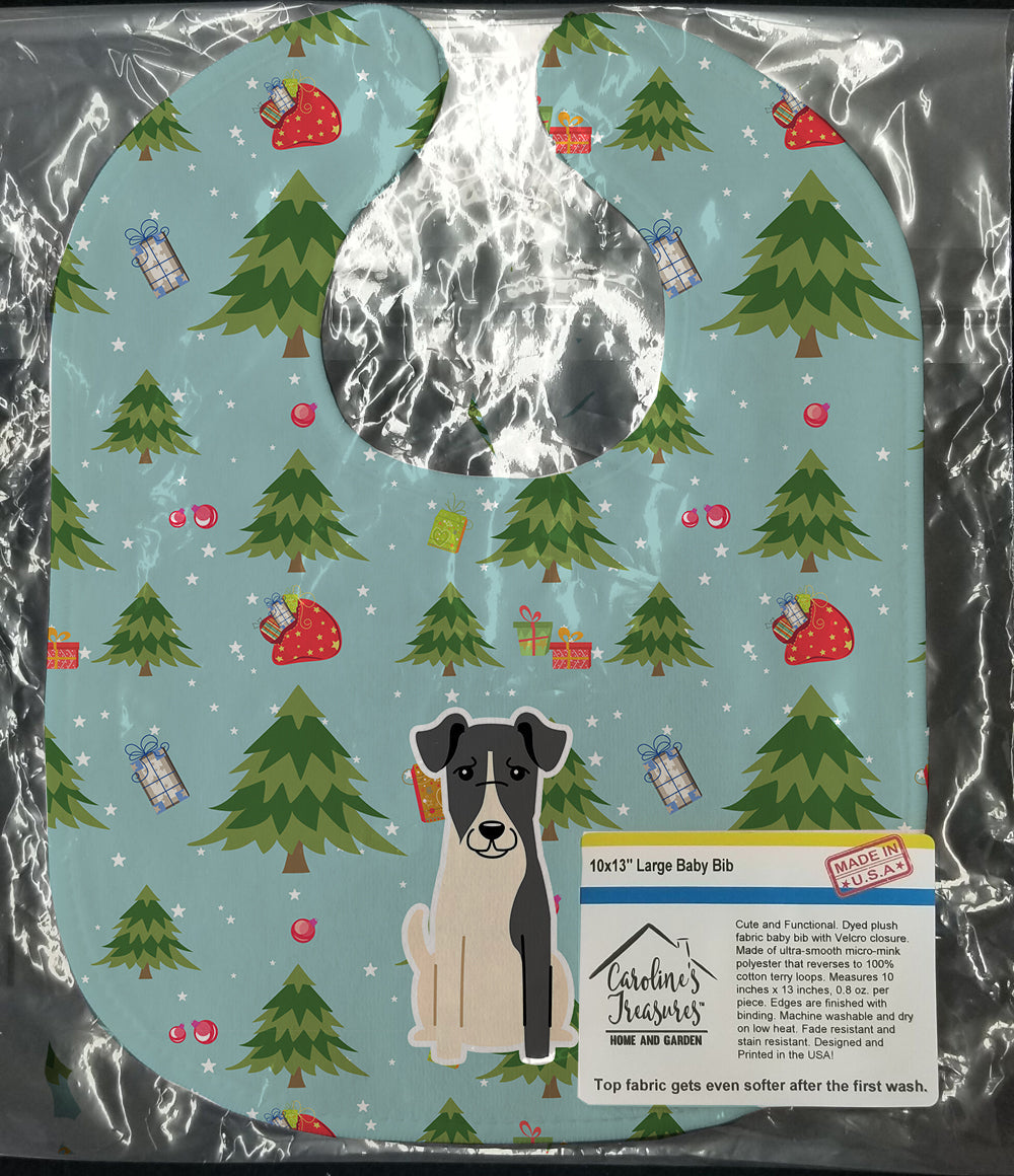 Christmas Smooth Fox Terrier Baby Bib Easy-Clean Baby Bib Baby Feeding Accessory Baby Mealtime Essential, 10 x 13, Multicolor