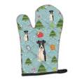 Christmas Smooth Fox Terrier Oven Mitt Heat Resistant Thick Oven Mitt for Hot Pans and Oven, Kitchen Mitt Protect Hands, Cooking Baking Glove