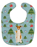 Christmas Whippet Baby Bib Easy-Clean Baby Bib Baby Feeding Accessory Baby Mealtime Essential, 10 x 13, Multicolor