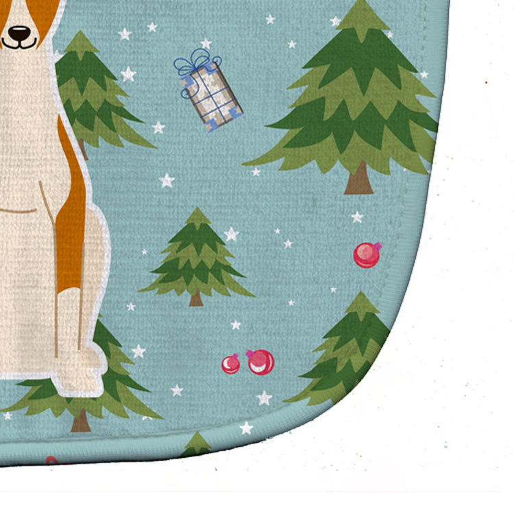 Christmas Whippet Baby Bib Easy-Clean Baby Bib Baby Feeding Accessory Baby Mealtime Essential, 10 x 13, Multicolor