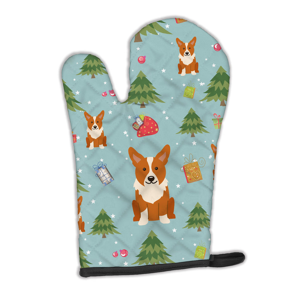 Christmas Corgi Oven Mitt Heat Resistant Thick Oven Mitt for Hot Pans and Oven, Kitchen Mitt Protect Hands, Cooking Baking Glove