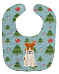 Christmas Wire Fox Terrier Baby Bib Easy-Clean Baby Bib Baby Feeding Accessory Baby Mealtime Essential, 10 x 13, Multicolor