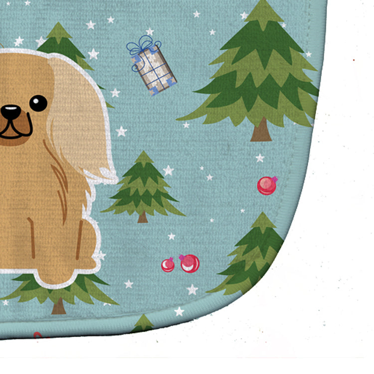 Christmas Pekingese Fawn Sable Baby Bib Easy-Clean Baby Bib Baby Feeding Accessory Baby Mealtime Essential, 10 x 13, Multicolor