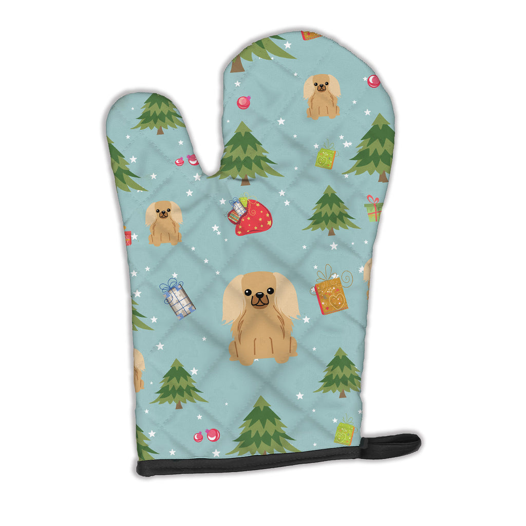 Christmas Pekingese Fawn Sable Oven Mitt Heat Resistant Thick Oven Mitt for Hot Pans and Oven, Kitchen Mitt Protect Hands, Cooking Baking Glove