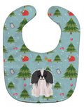 Christmas Pekingese Black White Baby Bib Easy-Clean Baby Bib Baby Feeding Accessory Baby Mealtime Essential, 10 x 13, Multicolor