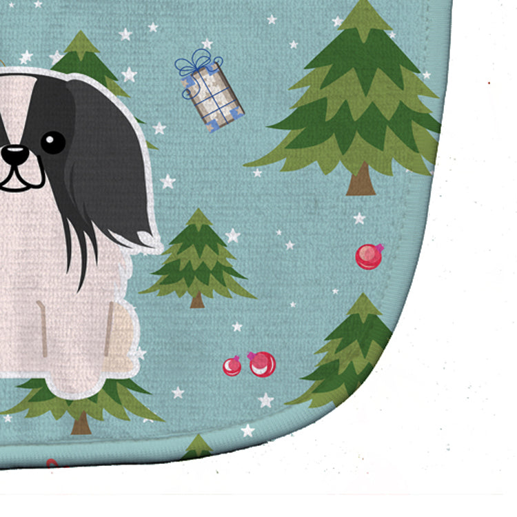Christmas Pekingese Black White Baby Bib Easy-Clean Baby Bib Baby Feeding Accessory Baby Mealtime Essential, 10 x 13, Multicolor