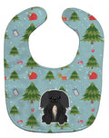 Christmas Pekingese Black Baby Bib Easy-Clean Baby Bib Baby Feeding Accessory Baby Mealtime Essential, 10 x 13, Multicolor