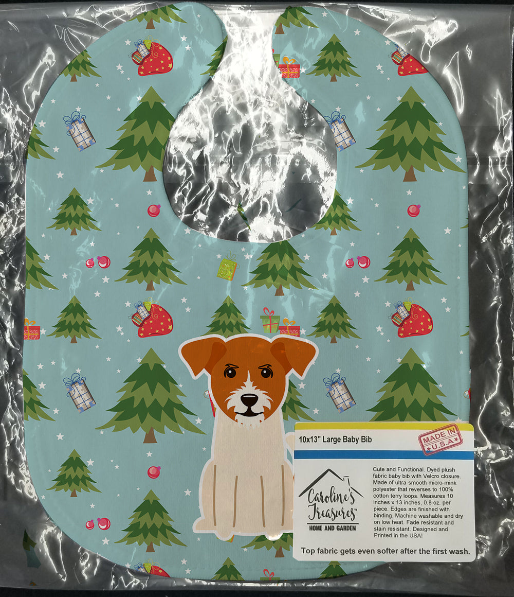 Christmas Jack Russell Terrier Baby Bib Easy-Clean Baby Bib Baby Feeding Accessory Baby Mealtime Essential, 10 x 13, Multicolor