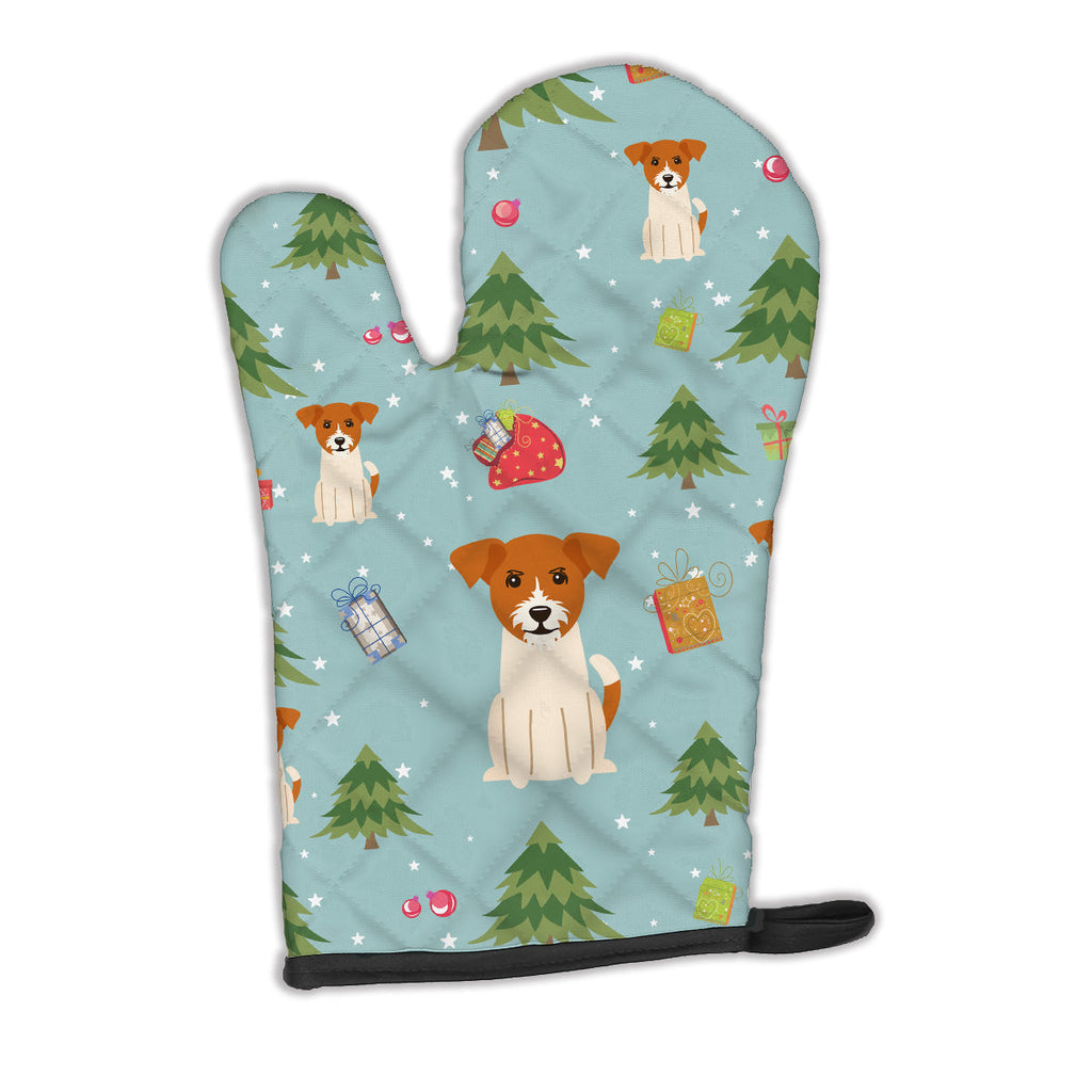 Christmas Jack Russell Terrier Oven Mitt Heat Resistant Thick Oven Mitt for Hot Pans and Oven, Kitchen Mitt Protect Hands, Cooking Baking Glove