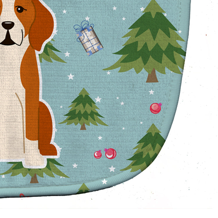 Christmas English Foxhound Baby Bib Easy-Clean Baby Bib Baby Feeding Accessory Baby Mealtime Essential, 10 x 13, Multicolor